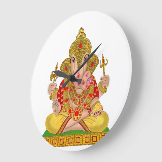 Dagduseth Ganesha Clock Große Wanduhr (Winkel)