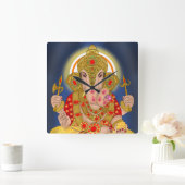 Dagduseth Ganesha Clock Quadratische Wanduhr (Zuhause)