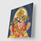 Dagduseth Ganesha Clock Quadratische Wanduhr (Winkel)