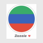 Dagestan-Flagge Rund Aufkleber (Blatt)