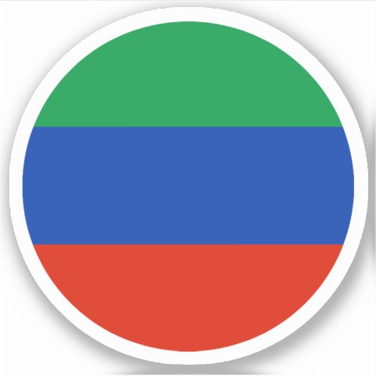 Dagestan-Flagge Rund Aufkleber (Vorderseite)