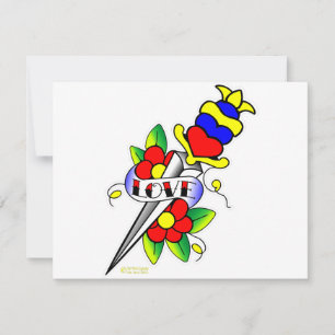 Dagger Blume und Liebe Tattoo