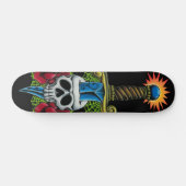 Dagger, Skull und Rose Skateboard (Horizontal)