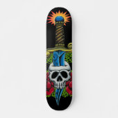 Dagger, Skull und Rose Skateboard (Vorne)