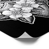 Dagger Through Heart X Blume Blackwork Tattoo Fl Poster (Ecke)