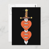 Dagger und Hearts Classic Knife Tattoo Design Postkarte (Vorne/Hinten)