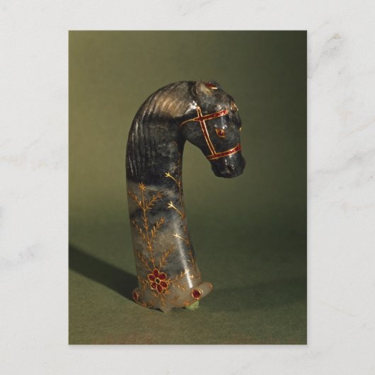 Daggergriff in Form eines Pferdekopfes Postkarte (Vorderseite)