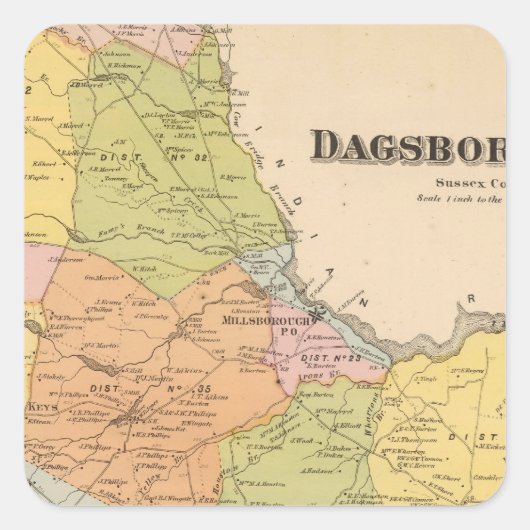 Dagsborough Quadratischer Aufkleber (Vorderseite)
