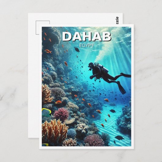 Dahab Egypt Scuba Diver Postkarte (Vorne/Hinten)
