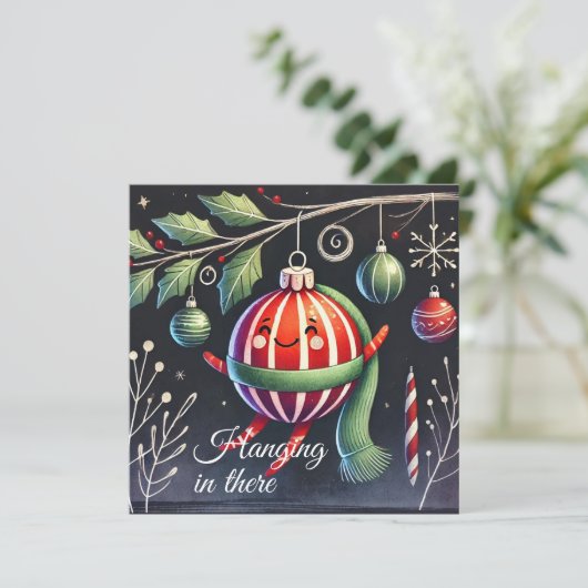 Dahinhängend Feiertagskarte (Stehend Vorderseite)