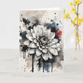 Dahlia - Aquarellblumen Karte (Gelbe Blume)
