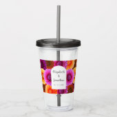 Dahlia Autumn Floral Wedding Acryltrinkbecher (Vorderseite)