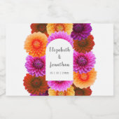 Dahlia Autumn Floral Wedding Alkoholflaschenetikett (Einzelnes Label)