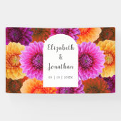 Dahlia Autumn Floral Wedding Banner (Horizontal)
