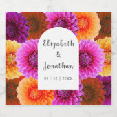 Dahlia Autumn Floral Wedding Bierflaschenetikett (Einzelnes Label)