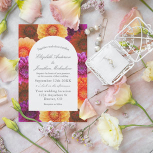 Dahlia Autumn Floral Wedding Einladung