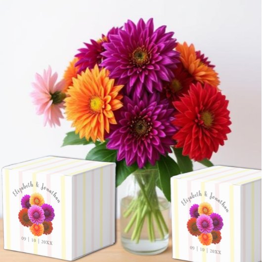 Dahlia Autumn Floral Wedding Geschenkschachtel