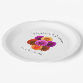 Dahlia Autumn Floral Wedding Pappteller (Schrägansicht)