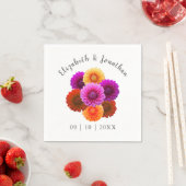 Dahlia Autumn Floral Wedding Serviette (Beispiel)