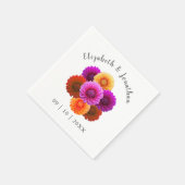 Dahlia Autumn Floral Wedding Serviette (Ecke)