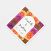 Dahlia Autumn Floral Wedding Serviette (Ecke)
