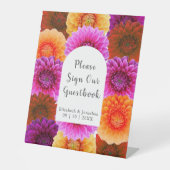 Dahlia Autumn Floral Wedding Sockelschild (Vorderseite)