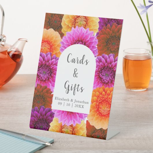 Dahlia Autumn Floral Wedding Sockelschild (In Situ)