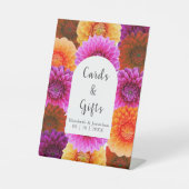 Dahlia Autumn Floral Wedding Sockelschild (Vorderseite)