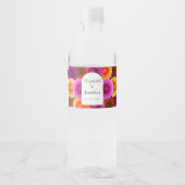 Dahlia Autumn Floral Wedding Wasserflaschenetikett (Vorderseite)