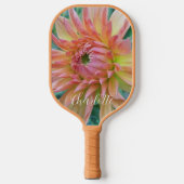 Dahlia Bloom mit Name Floral Pickleball Schläger (Vorderseite)