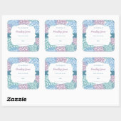 Dahlia Blooms bucht Baby-Dusche-Buchzeichen Quadratischer Aufkleber (Blatt)