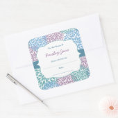 Dahlia Blooms bucht Baby-Dusche-Buchzeichen Quadratischer Aufkleber (Umschlag)