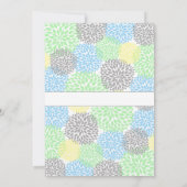 Dahlia blüht neutrale Babydusche blau Minze grau Einladung (Rückseite)