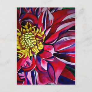 Dahlia Blume abstrakte Blume Postkarte