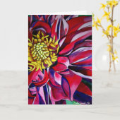 Dahlia Blume Aquarell Art Magazine Karte (Gelbe Blume)