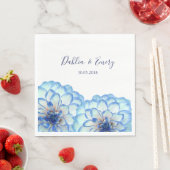Dahlia Blume Blau Weiß Hochzeit mit Blumen Serviette (Beispiel)