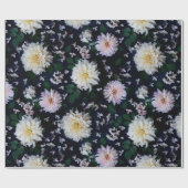 Dahlia Blume Blüte rot in Schwarz Geschenkpapier (Flach)