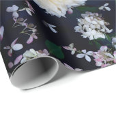 Dahlia Blume Blüte rot in Schwarz Geschenkpapier (Rolleneckpunkt)