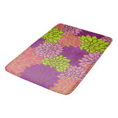 Dahlia-Blume, farbenfrohe Blume, Blumenmuster Badematte (Schrägansicht)