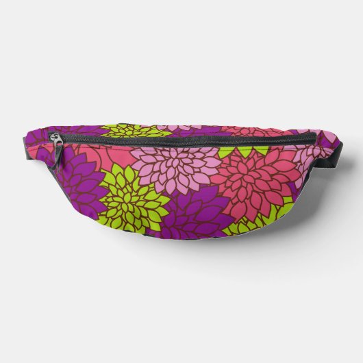 Dahlia-Blume, farbenfrohe Blume, Blumenmuster Bauchtasche (Ablage )