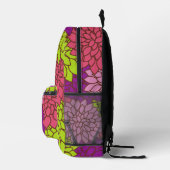 Dahlia-Blume, farbenfrohe Blume, Blumenmuster Bedruckter Rucksack (Rechts)