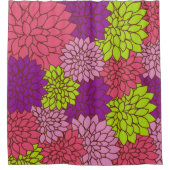 Dahlia-Blume, farbenfrohe Blume, Blumenmuster Duschvorhang (Vorderseite)