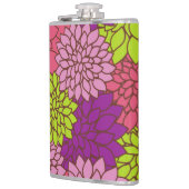 Dahlia-Blume, farbenfrohe Blume, Blumenmuster Flachmann (Links)