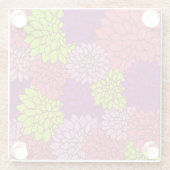 Dahlia-Blume, farbenfrohe Blume, Blumenmuster Glasuntersetzer (Rückseite)