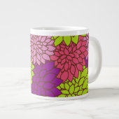 Dahlia-Blume, farbenfrohe Blume, Blumenmuster Jumbo-Tasse (Vorderseite Rechts)