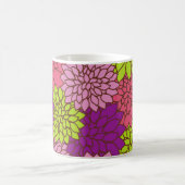 Dahlia-Blume, farbenfrohe Blume, Blumenmuster Kaffeetasse (Mittel)
