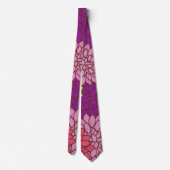 Dahlia-Blume, farbenfrohe Blume, Blumenmuster Krawatte (Rückseite)