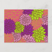 Dahlia-Blume, farbenfrohe Blume, Blumenmuster Postkarte (Vorderseite)