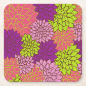 Dahlia-Blume, farbenfrohe Blume, Blumenmuster Rechteckiger Pappuntersetzer (Vorderseite)