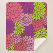 Dahlia-Blume, farbenfrohe Blume, Blumenmuster Sherpadecke (Vorderseite)